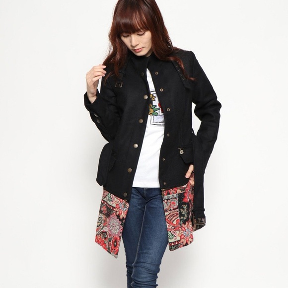 Desigual Jackets & Blazers - Desigual Convertible Wool Tapestry Coat Like New!